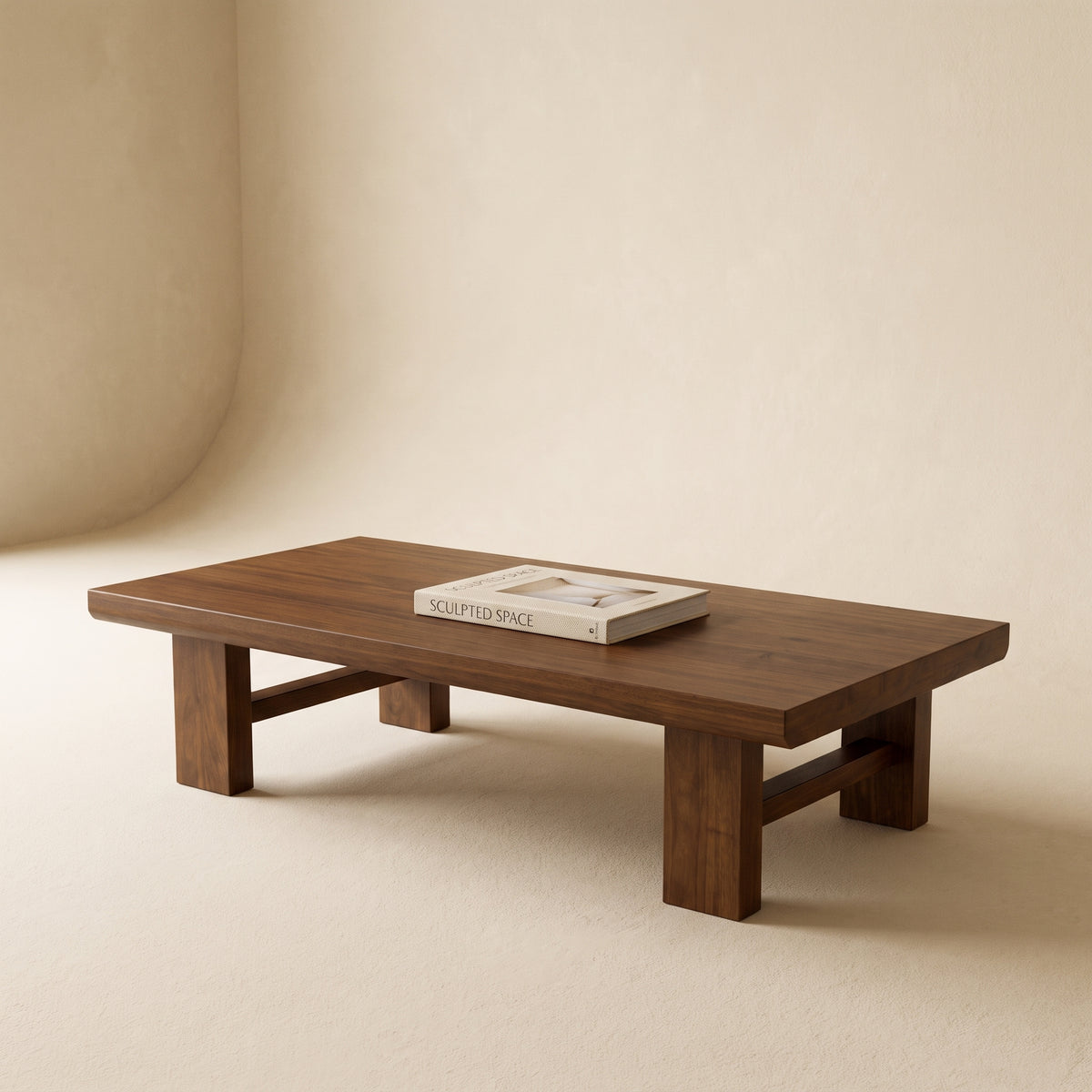 Table basse rectangulaire en bois massif – design nordique