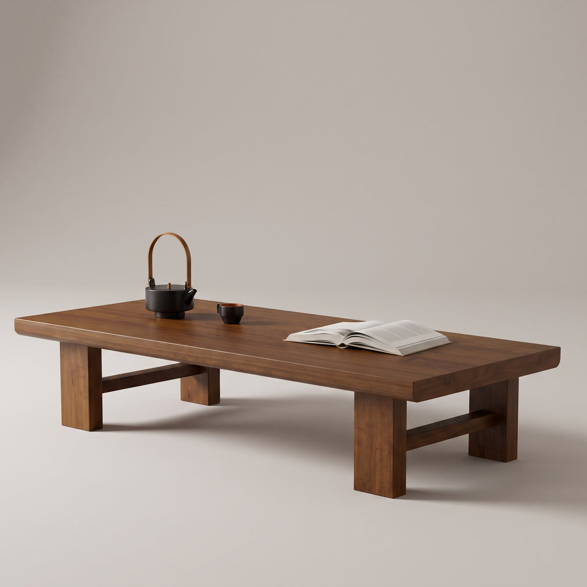 Table basse rectangulaire en bois massif – design nordique